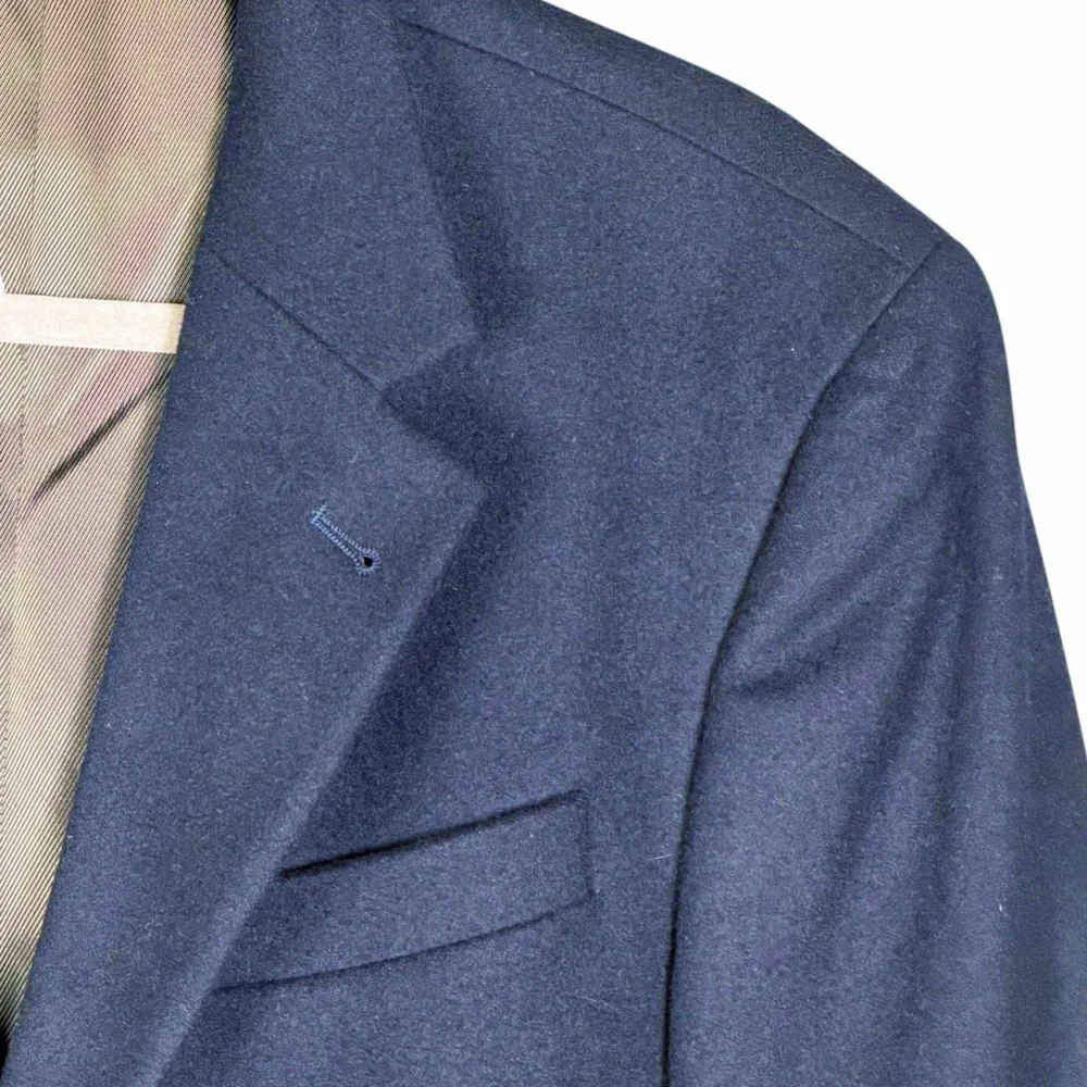 Oscar de la Renta Blazer Men’s 40S Navy Blue Cashmere Blend Office Quiet Luxury